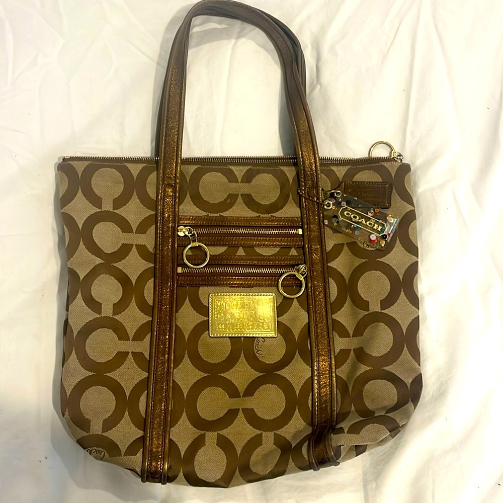 Coach Poppy Op Art Glam Tote Bag Shoulder Bag
K0967-13826
